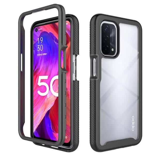 For Oppo A74 5G Military Grade Shockproof Clear Heavy Duty Case Bumper Drop Protection Tough Cover (Black) For Oppo A74 5G Military Grade Shockproof Clear Heavy Duty Case Bumper Drop Protection Tough Cover (Black)